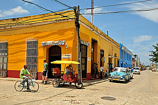 街景,特立尼达,古巴,加勒比