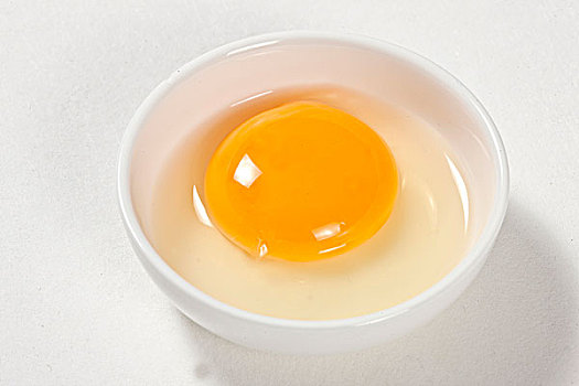 打在白瓷碟子里的鸡蛋黄