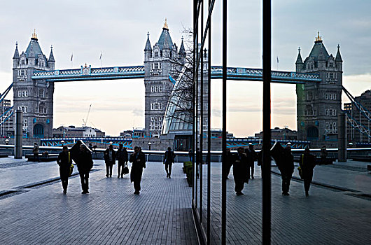 反射,塔桥,伦敦,英格兰,英国