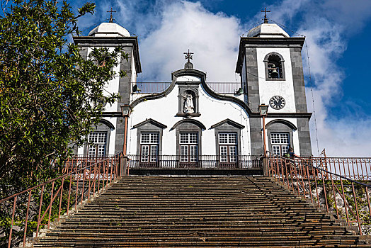 楼梯,朝圣教堂,蒙特卡罗,丰沙尔,马德拉岛,葡萄牙,欧洲