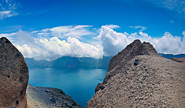 长白山天池火山口自然景观