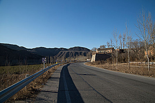 山,山路,弯道,冬天