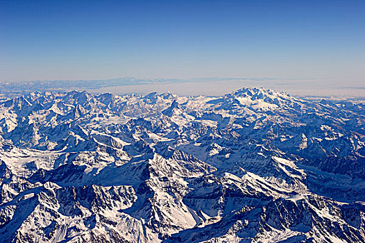 阿尔卑斯山,雪,蒙特卡罗,粉色,马塔角,意大利,山谷,后面,瑞士,欧洲