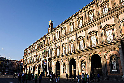 皇家,宫殿,那不勒斯,建筑师,圆屋顶,广场,坎帕尼亚区,意大利,欧洲