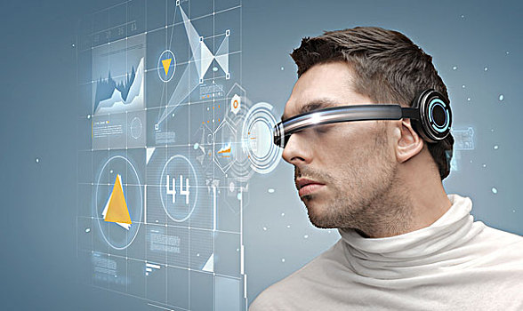 未来,科技,商务,人,概念,男人,眼镜