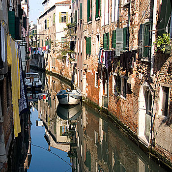 停泊,住宅,威尼斯,运河