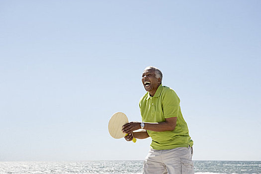 球拍,球,海滩,圣莫尼卡码头,加利福尼亚,美国