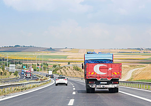 卡车,土耳其,旗帜,涂绘,尾门,省