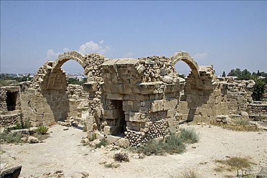 城堡遗迹,考古,帕福斯,塞浦路斯