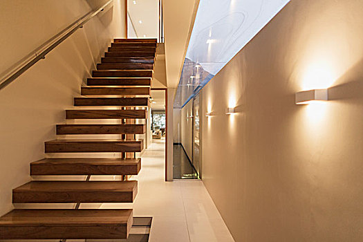楼梯,走廊,现代住宅
