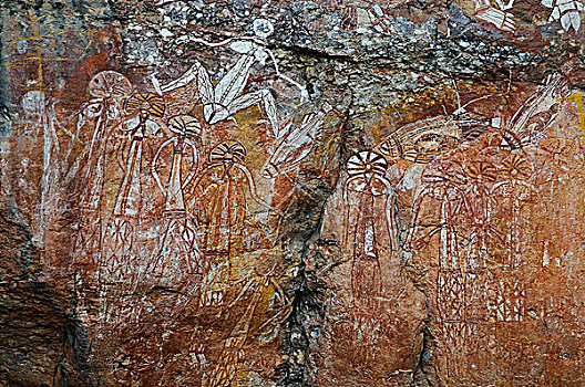 岩石艺术,画廊,山脉,卡卡杜国家公园,北领地州,澳大利亚