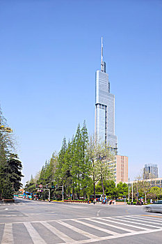 南京,塔,格陵兰,广场,摩天大楼,2009年,照片,四月,江苏,中国