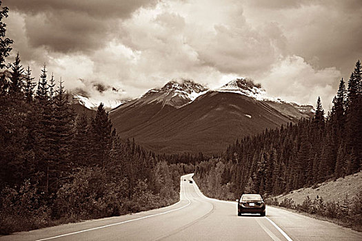 公路,班芙国家公园,加拿大