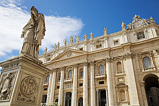 圣彼得大教堂,雕塑,教皇,广场,梵蒂冈城,意大利