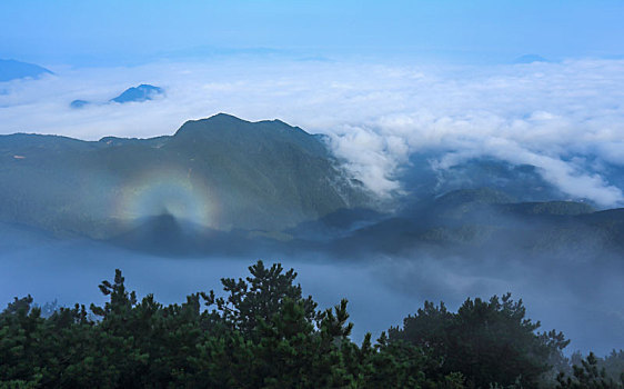 高山,云海,佛光