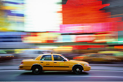 出租车,街上,纽约,美国