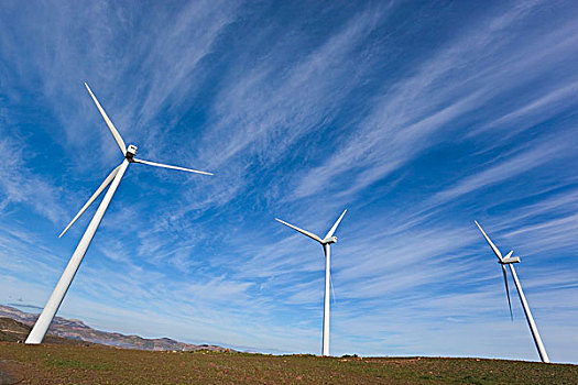 风车,产生,可更新,电能,靠近,马拉加省,西班牙