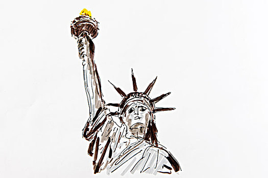 绘画,艺术家,自由女神像,纽约,美国