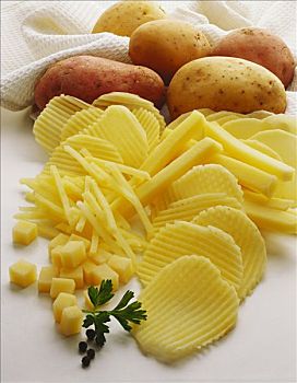 生食,土豆,多样,形状