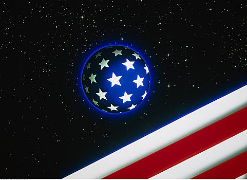 美国国旗,球体,星星