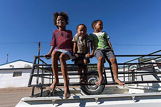 纳米比亚人,孩子,背影,皮卡,基特曼斯胡普,纳米比亚,非洲