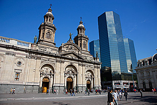 大教堂,广场,阿玛斯,智利圣地牙哥,智利,南美