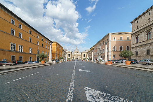梵蒂冈城市街景,协和大道和大教堂远景