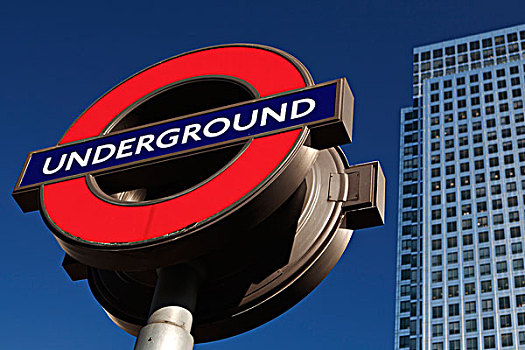英格兰,伦敦,金丝雀码头,伦敦地铁标志,最高,建筑,英国
