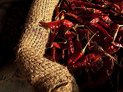干燥,红色,辣椒,销售,新德里,印度,亚洲