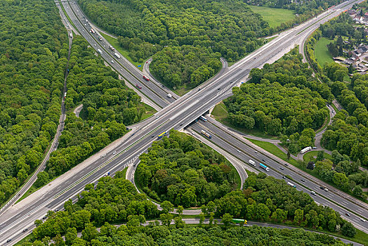 航拍,奥伯豪森,高速公路,连通,北莱茵威斯特伐利亚,德国,欧洲