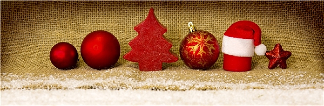 红色,圣诞装饰,隔绝,白色,雪