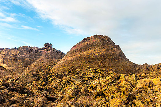 日落,帝曼法雅,火山,国家公园,兰索罗特岛