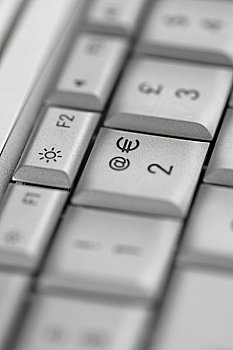 特写,欧元符号,电脑键盘
