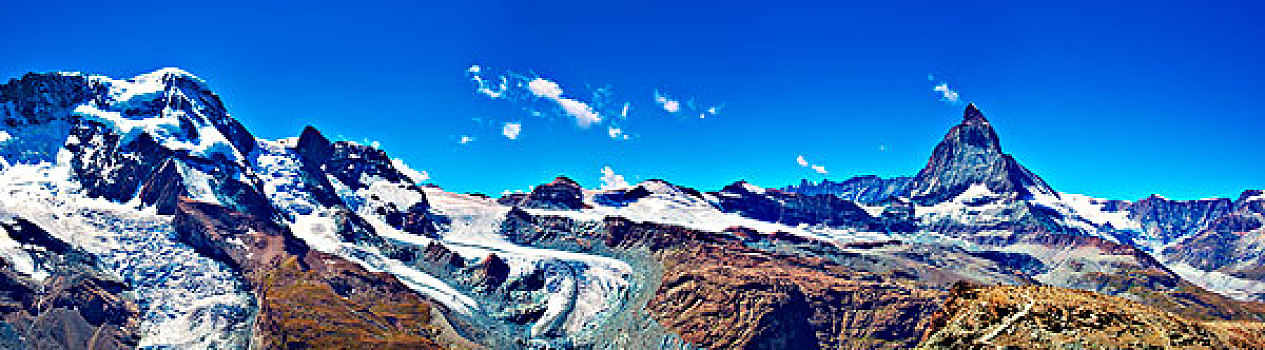 阿尔卑斯山,马塔角,山,冰河,全景