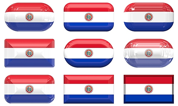 玻璃,扣,旗帜,巴拉圭