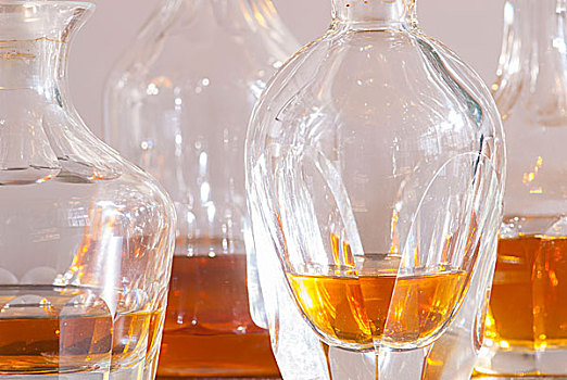 威士忌,瓶子,水晶玻璃