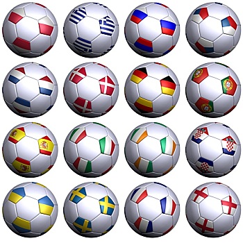 足球,旗帜,欧洲