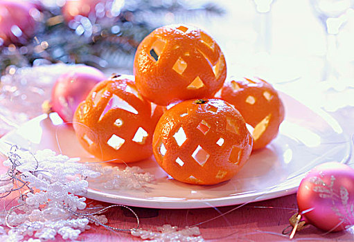雕刻,橙子,圣诞装饰