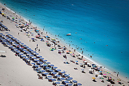 俯视,海滩,凯法利尼亚岛,爱奥尼亚群岛,希腊