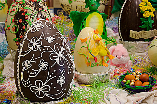 澳大利亚,复活节,展示,华丽,装饰,大,黑巧克力,蛋,糖果
