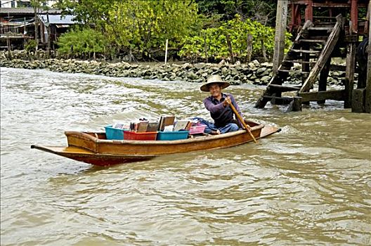 游泳,商家,水道,曼谷,泰国