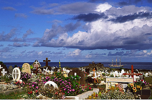 墓地,汉加洛,复活节岛,智利