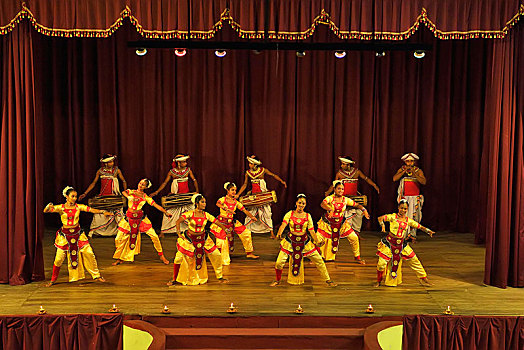 鼓手,舞者,表演,康提,中央省,斯里兰卡,亚洲