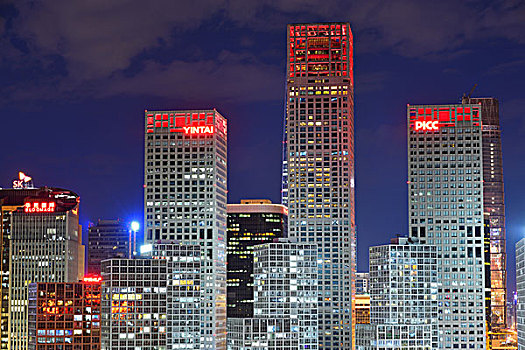 北京cbd建筑夜景