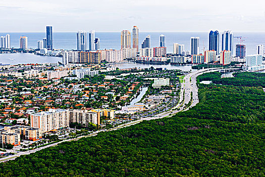 航拍,摩天大楼,城市发展,迈阿密,佛罗里达,美国