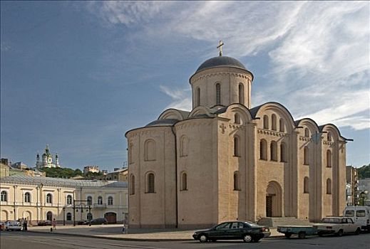 乌克兰,基辅,地区,地点,城镇,教堂,新,蓝天,2004年