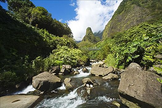 夏威夷,毛伊岛,河流,蓝天,云