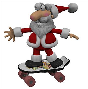 圣诞老人,滑板
