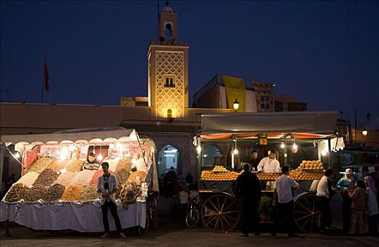 水果摊,街边市场,马拉喀什,摩洛哥