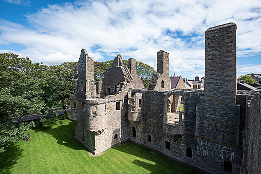 宫殿,城堡遗迹,大陆,奥克尼群岛,苏格兰,英国,欧洲